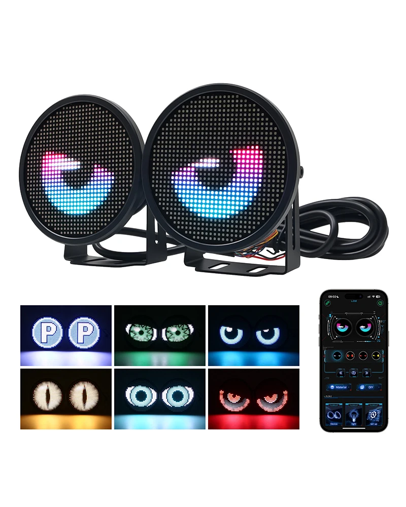 

Автомобильные светодиодные противотуманные фары с крутым глазом, 2 шт., динамический светодиодный комплект Devil Eye, мультим...