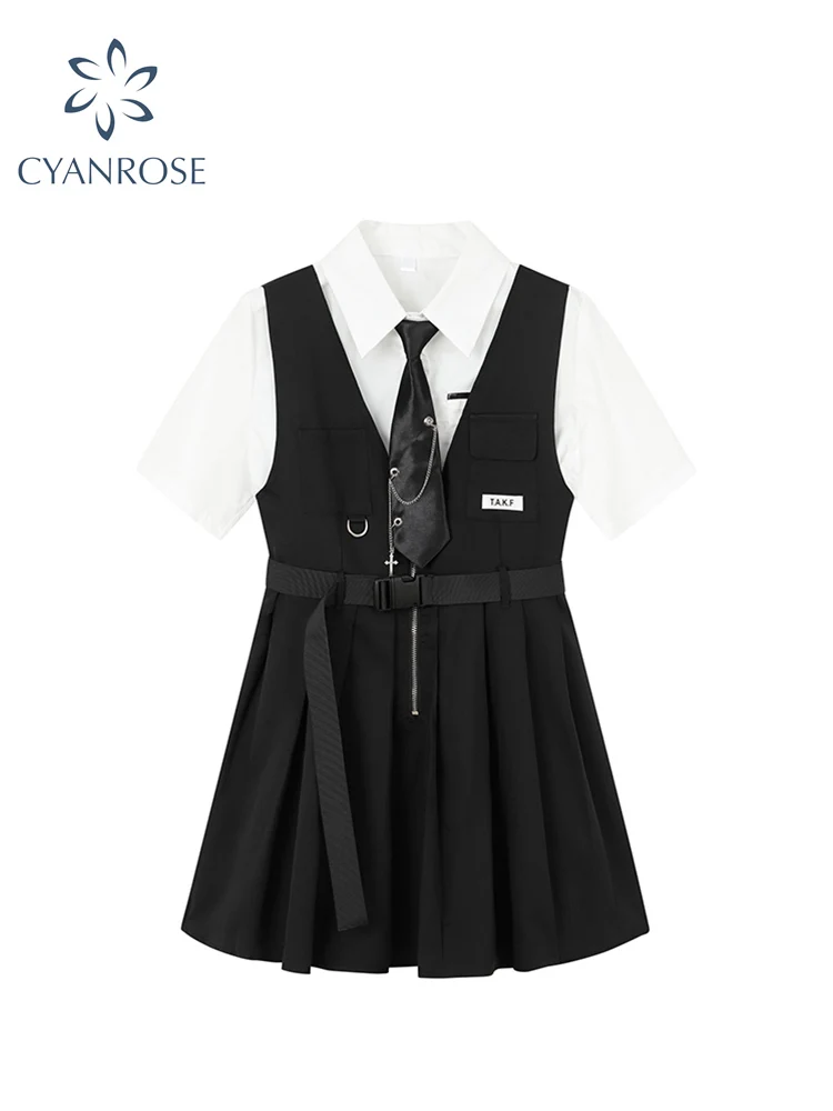 Женские платья милые рубашки с галстуком для девушек в стиле Харадзюку
