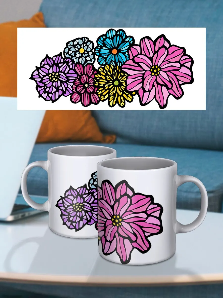 Кружка с принтом Цветы Девушке Красивая кружка |