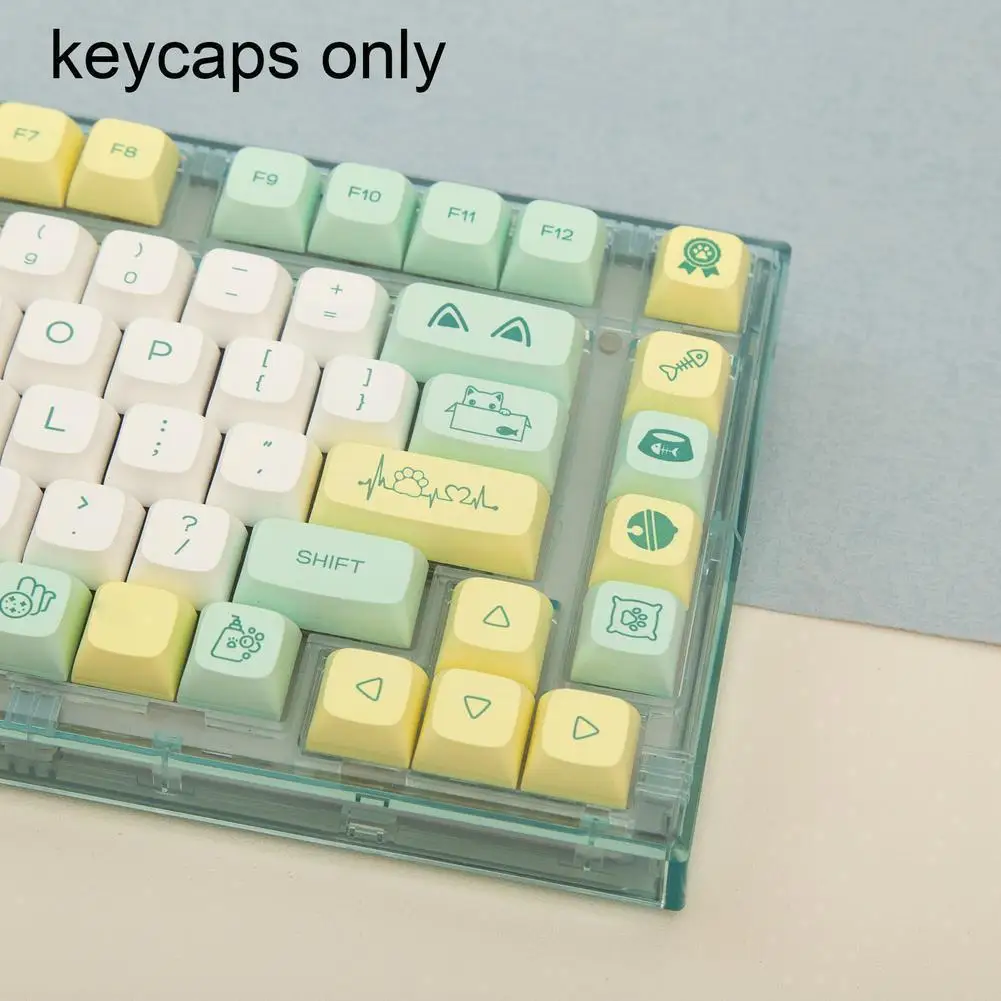 

Cat Pattern Keycap 131 Keys PBT Meow Strange Cat Keycap Caps Mechanical Gaming Keycaps Personalized XDA Key Hot Keyboard Sa A5P4