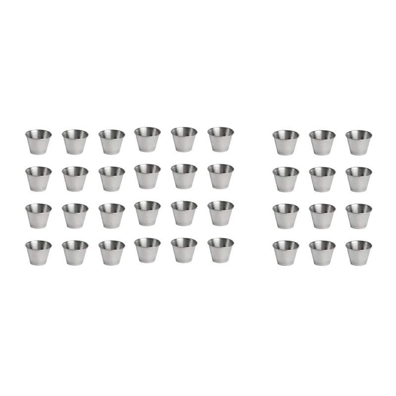 

36 Pcs Stainless Steel Condiment Sauce Cups,Commercial Grade Dipping Sauce Cups,12 Pcs A & 24 Pcs B