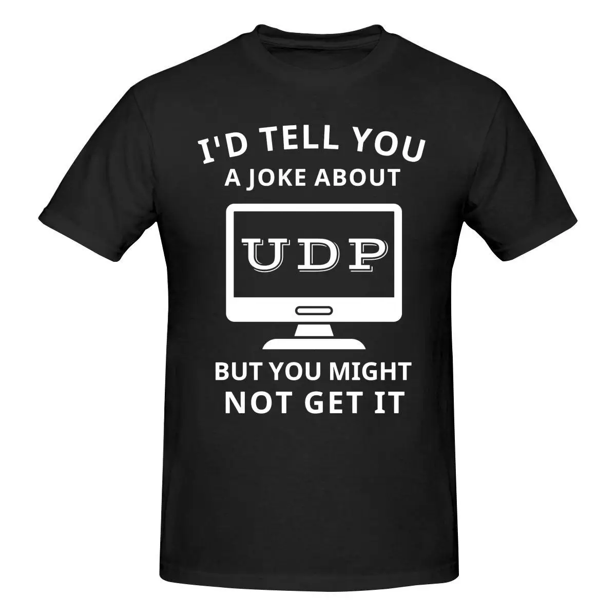 

Забавная футболка с круглым вырезом из хлопка с программатором Udp для компьютерной техники