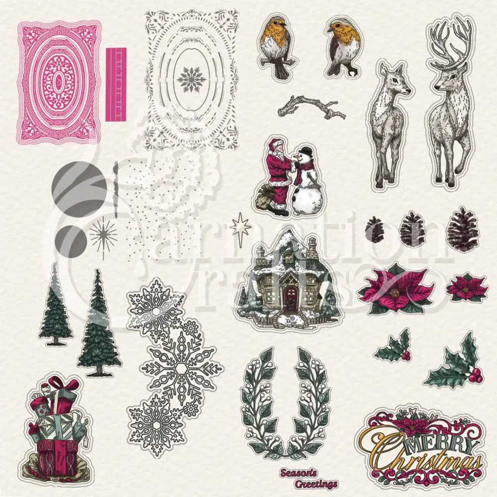 

Merry Christmas Tree Deer Bird Metal Cutting Dies Diy Scrapbooking Craft Stencil Photo Template Decor 2022 New