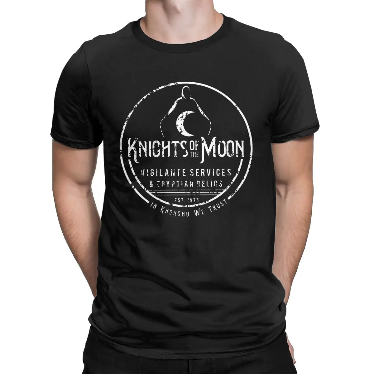 Marvel Knights Of The Moon Knight Men's T Shirts   Tee Shirt Short Sleeve O Neck T-Shirts Pure Cotton Plus Size Clothing