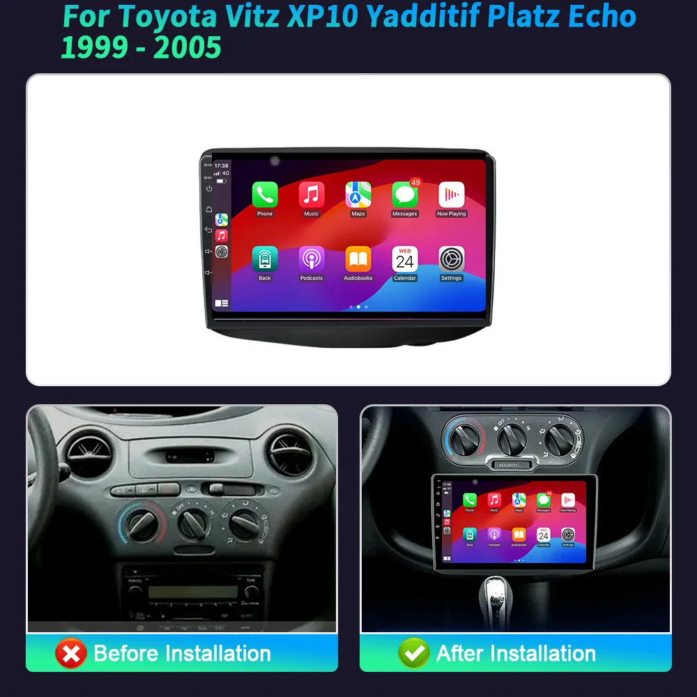 Для Toyota Vitz XP10 Yadditif Platz Echo 1999-2005 автомобильный радиоприемник мультимедийный