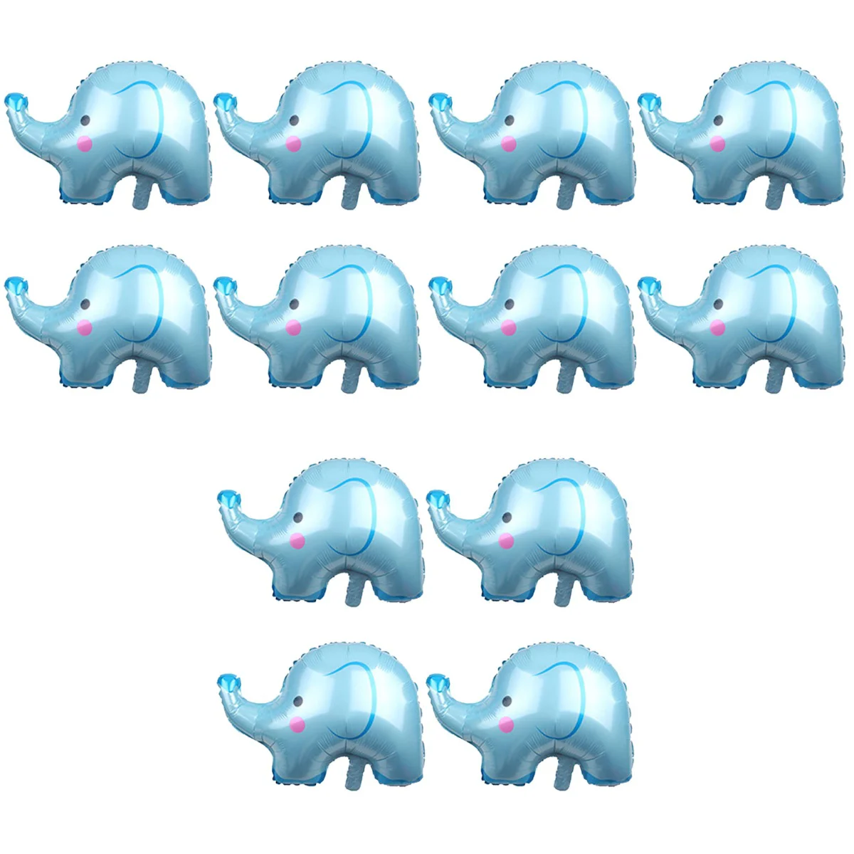 

12 Pcs Lovely Elephant Shaped Aluminum Foil Balloons Cartoon Mylar Balloon Kids for Birthday Party Decoration )