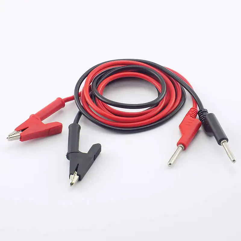 

1M Double End Test lead Wire Line electrical Voltage 4mm Banana Plug Alligator Clip Crocodile 15A multimeter DIY Test Wires