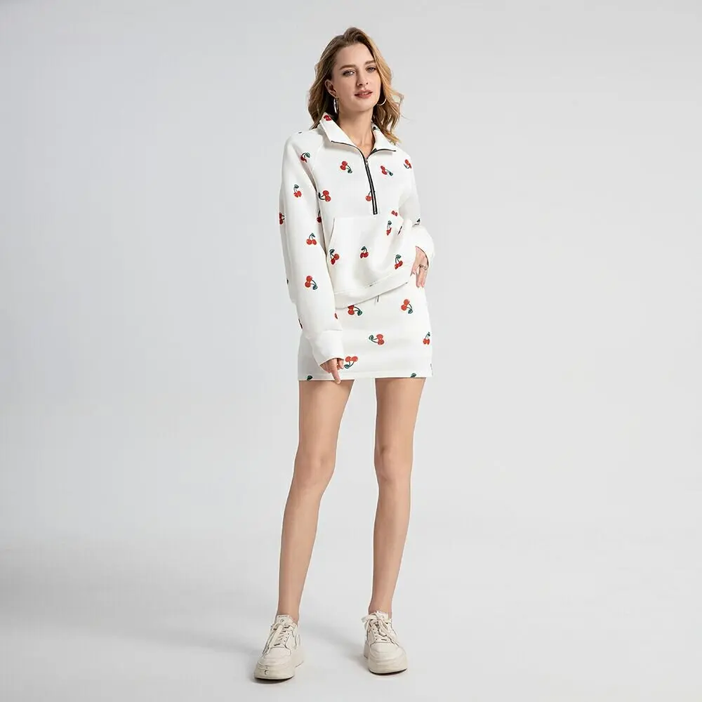 Новинка 2024 стильные женские модели платье-свитшот комплект из двух предметов