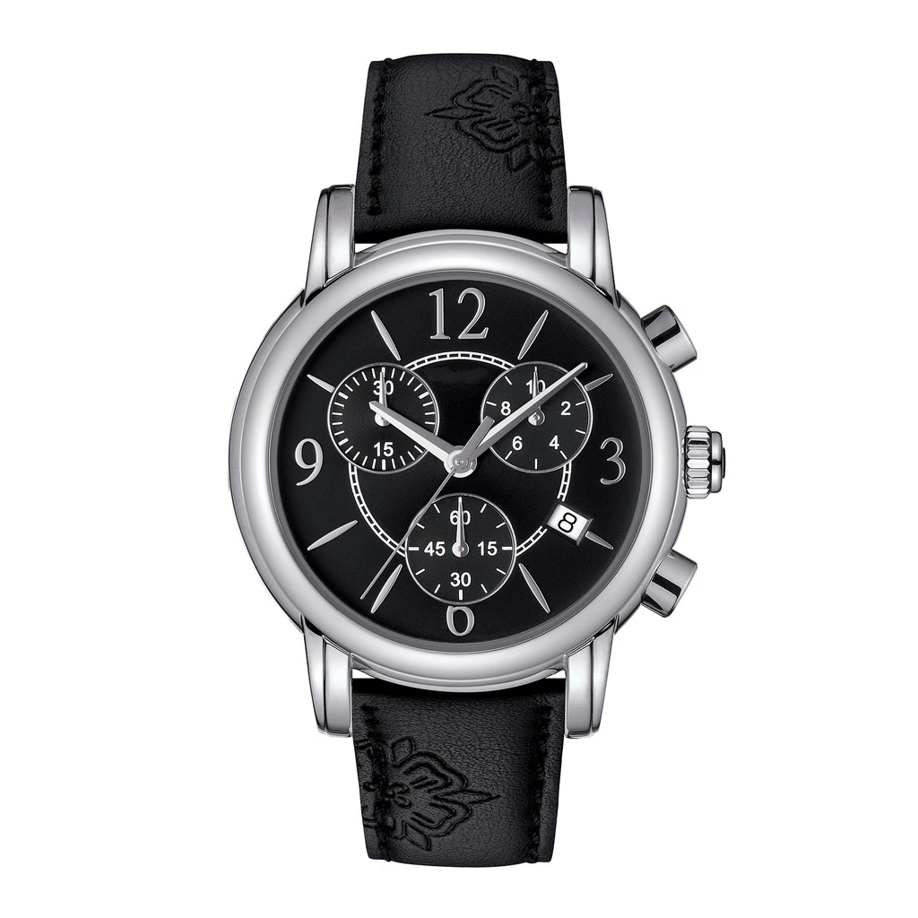 

Женские часы Dressport Хронограф Кварцевые женские черные кожаные часы