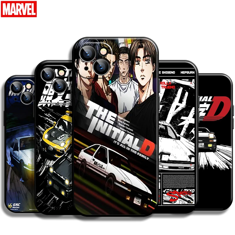 

Anime Initial D For Apple iPhone 13 12 11 Pro Mini X XR XS Max SE 5 6 6S 7 8 Plus Phone Case Funda Back Coque Black Carcasa