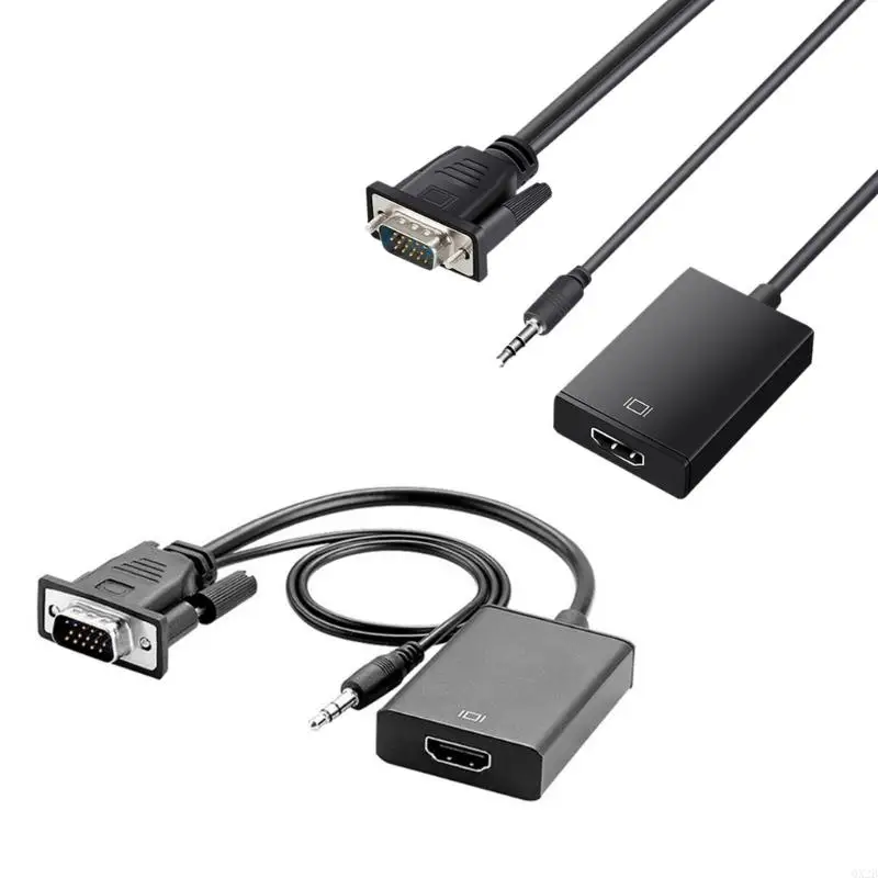 QX2B VGA в HDMICAPATIBLE ADAPTER Converters с 3 5 мм 1080p входной источник для телевизора/мониторов/ЖК