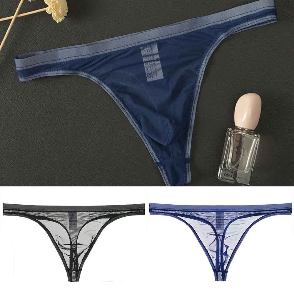 

Ultra-thin Briefs Underwear Breathable G-String Lingerie Men Thongs Sheer Mesh T-Back Sale Hot Practical