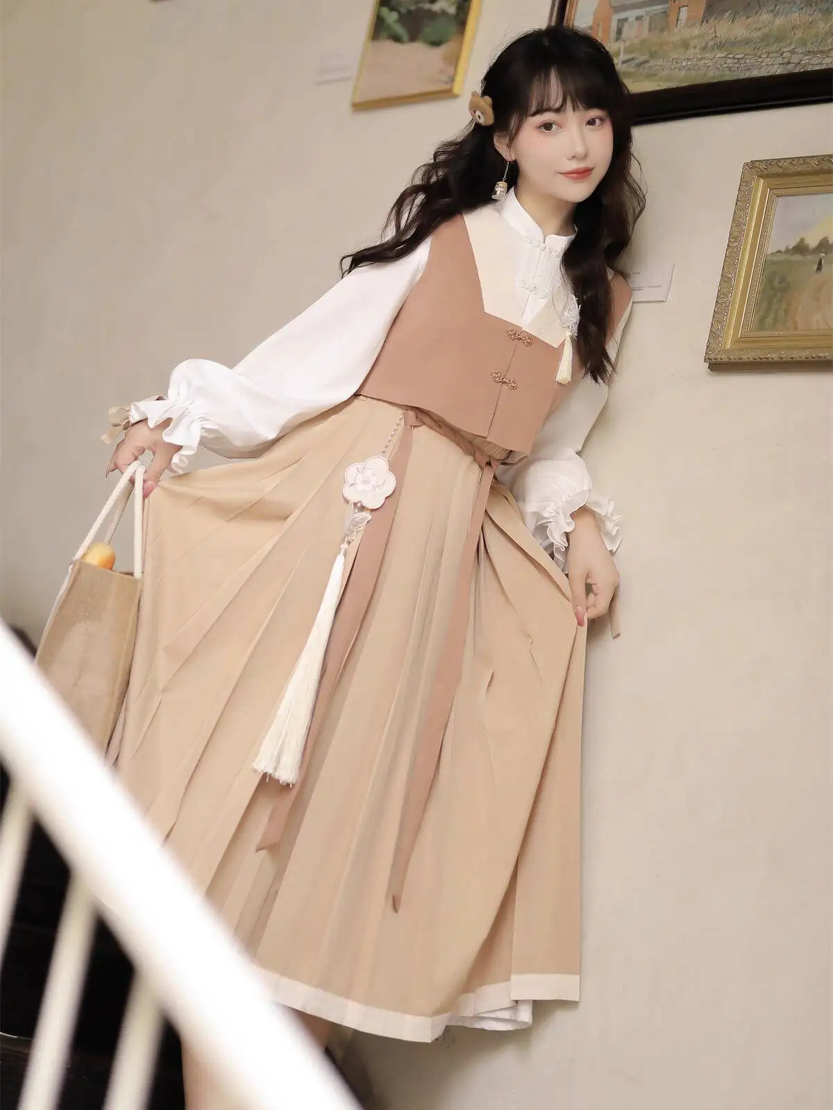 Фото Новое женское платье Hanfu с улучшенными элементами Han в китайском стиле, платье с длинными рукавами, юбка в древнем стиле, Fiesta, карнавал, Хэллоуин, косплей №4