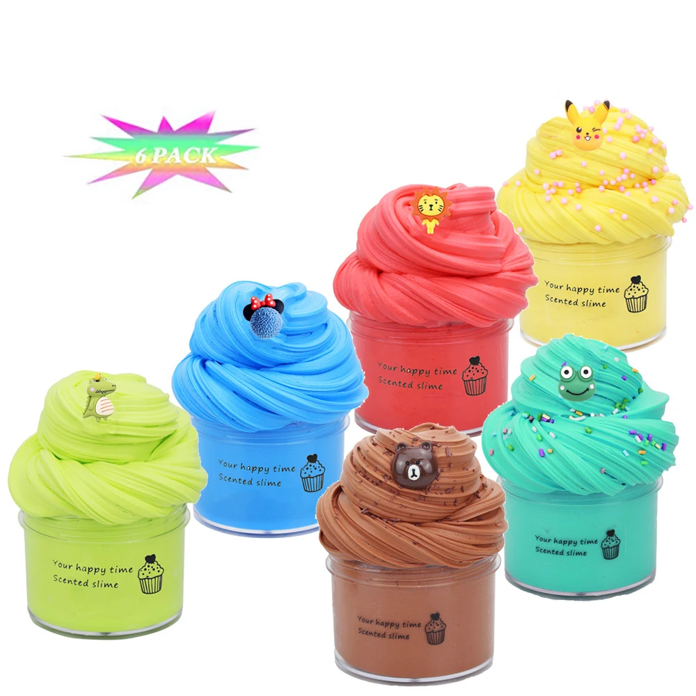 

Лидер продаж, пушистая слизь, 70 мл, 6 шт., глина для слизи из хлопка, глина для детей, игрушки-антистресс