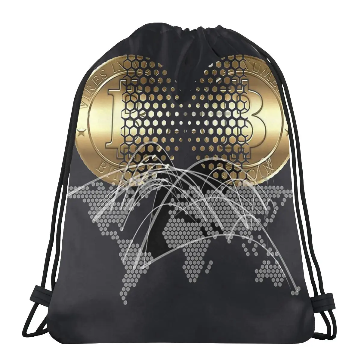 

Концепт Биткоин криптовалюты мемы Сумки на шнурке Спортивное водонепроницаемое хранилище Органайзер пакет карманная веревочная сумка