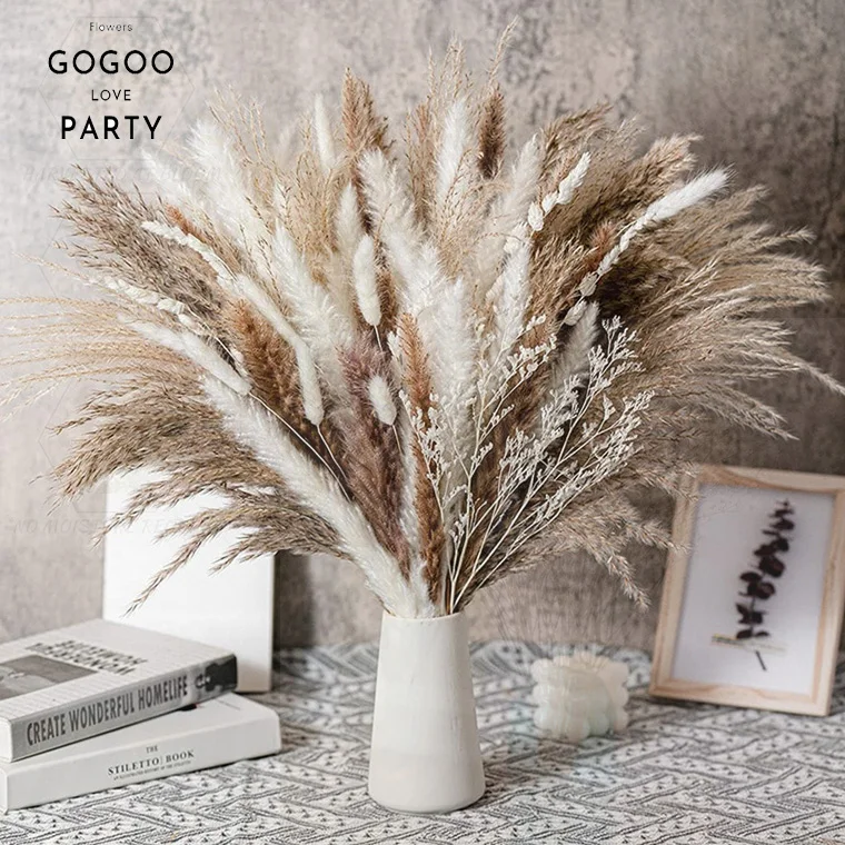 

Pampas Party Flower Dried Flowers Decor Bunny Home For Rabbit Nature Wedding Grass Tail Reeds Artificial Fluffy Decoration 30pcs