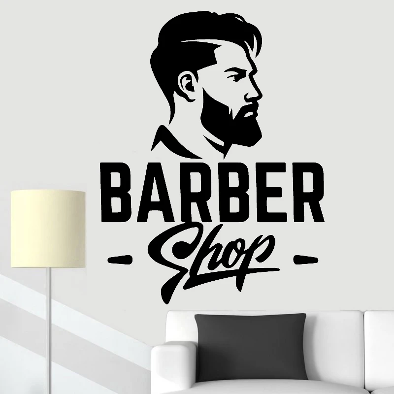 

Barbershop Wall Sticker Barber Store Window Vinyl Decal Hairstyle Design Decals Haircut Hairdressing Art Mural Removable
