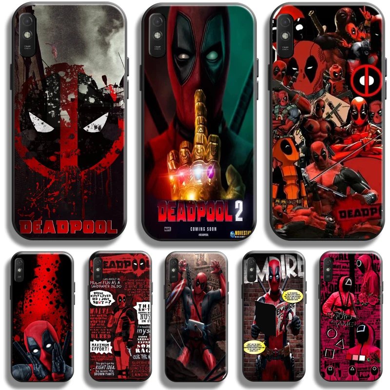 

Marvel Deadpool Case For Xiaomi Redmi 9A 9AT Phone Case For Redmi 9A Silicone Cover TPU Soft Liquid Silicon Coque Black