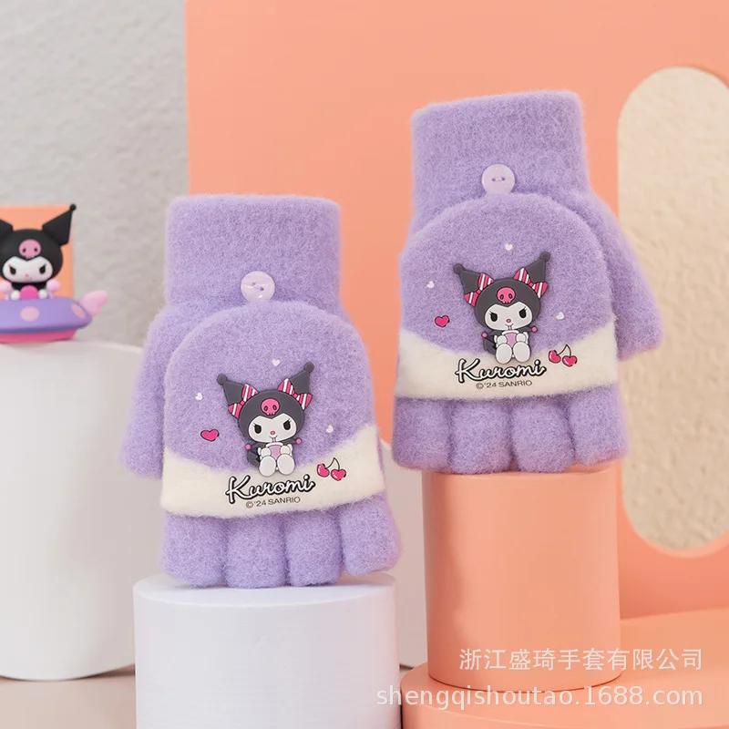 Аниме Девушка Перчатки с пятью пальцами Милый мультяшный студенческий откидной