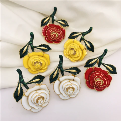 

European and American retro new drop glaze Enamel Flower Earrings