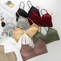 women sexy bra braids sports vest have a chest pad wearing sports underwear solid color push up bra with pads comfortable