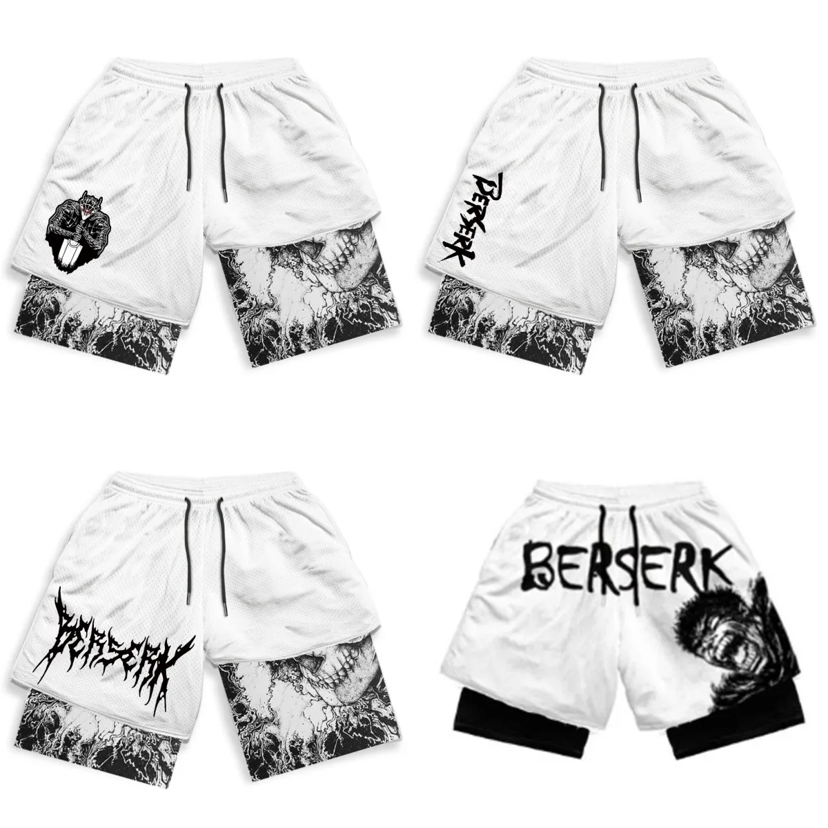 

Мужские шорты «Аниме» Crazy манга 3D печать 2-в-1 спортивные шорты эластичные спортивные шорты Быстросохнущий Фитнес тренировочный костюм
