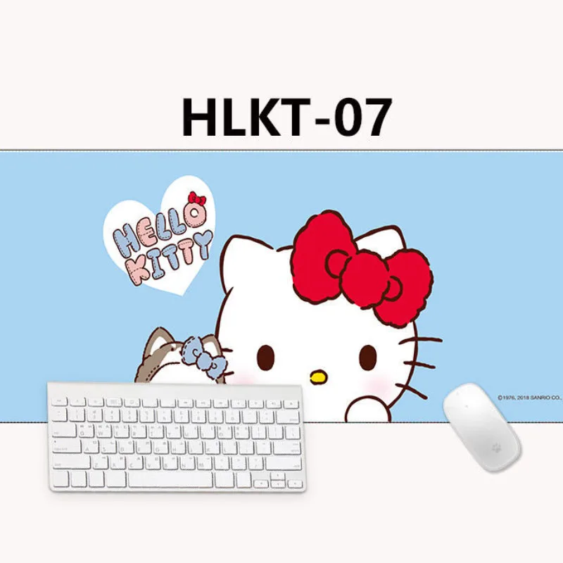 Sanrioed Kt Cat Cartoon Mouse Pad Kawaii Anime Kittys Large Computer Game Melody Keyboard Desk Mat Notebook Desk Pad Toys Gift