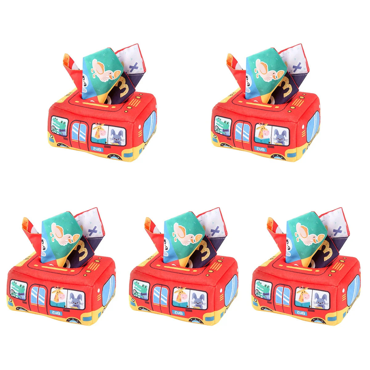 

5pcs Cartoon Tissue Box Infant Finger Exerciser Simulation Paper Container