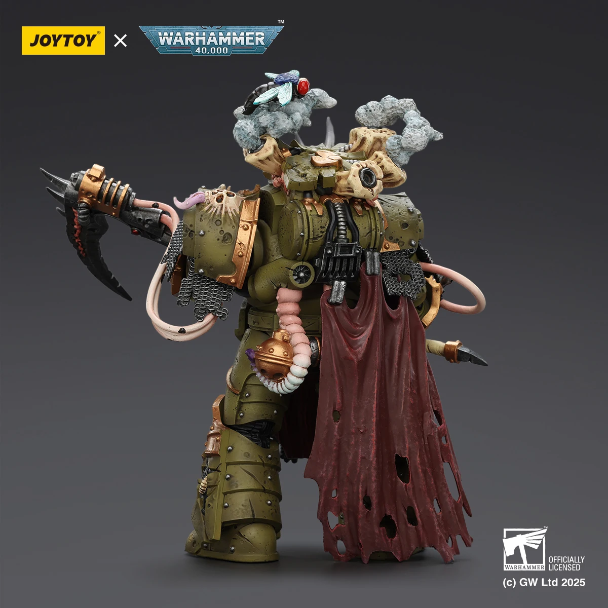 Фото Фигурка JOYTOY Warhammer 40K Death Guard Deathshroud Terminator с перчатками Manreaper Plaguespurter, коллекционная модель №3