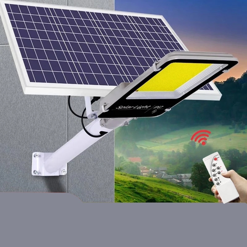 Solar Street Flood Light Outdoor 50W Light Control Induction Outdoor Garden Home Lighting Remote Control