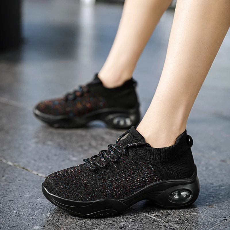 Women's sneakers comfortable, breathable, wear-resistant, non-slip tennis sneakers, air cushion, thick bottom, heightened