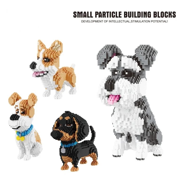 

Diamond Micro Small Particles Assembly Toy Pet Dog Block Model Toys for Children Gifts Balody 2000+pcs Dog Building Blocks