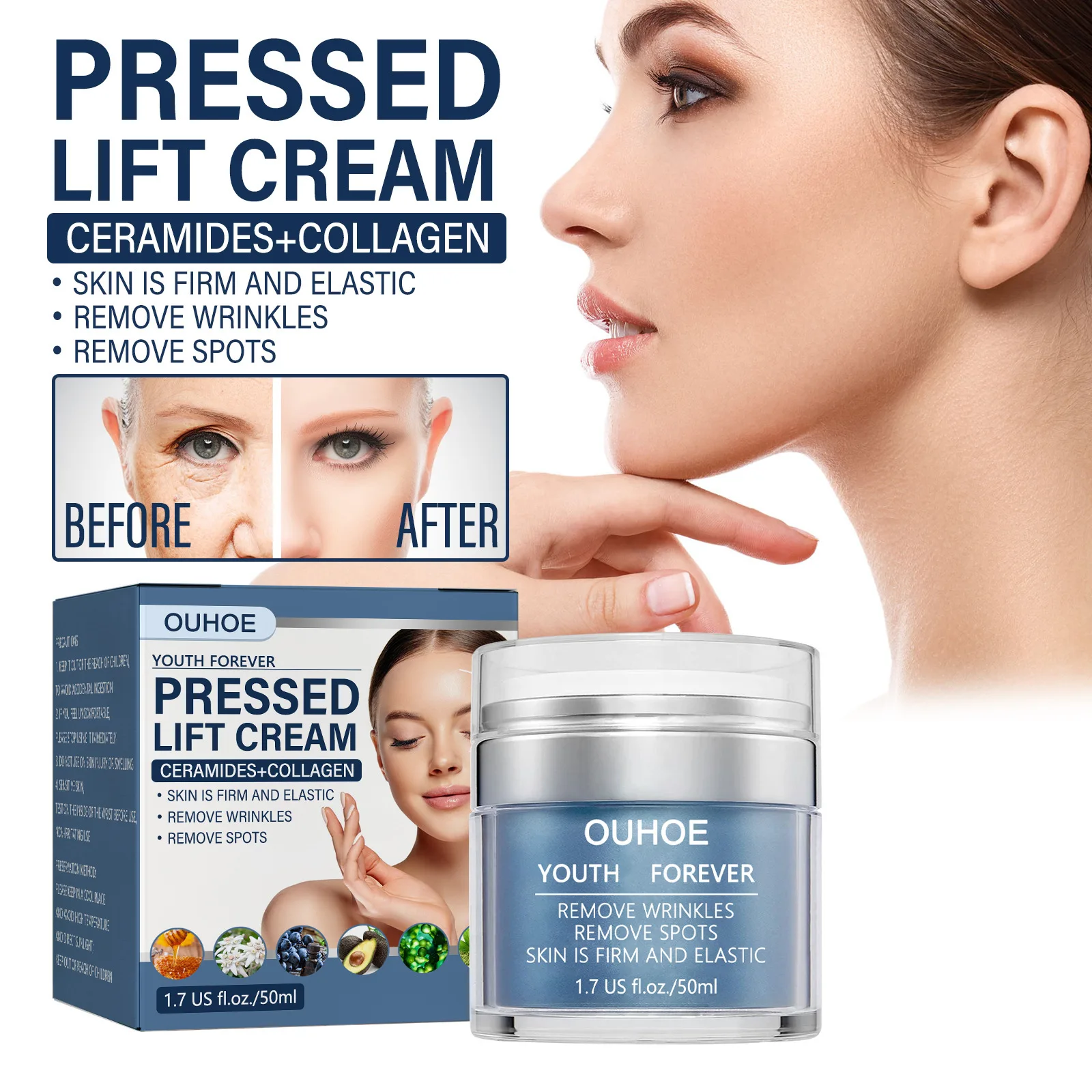 

50ml Moisturizing Face Cream Repair Collagen Anti Wrinkle Tightening Brightening Whitening Hand And Foot Cream Skin Care TSLM1
