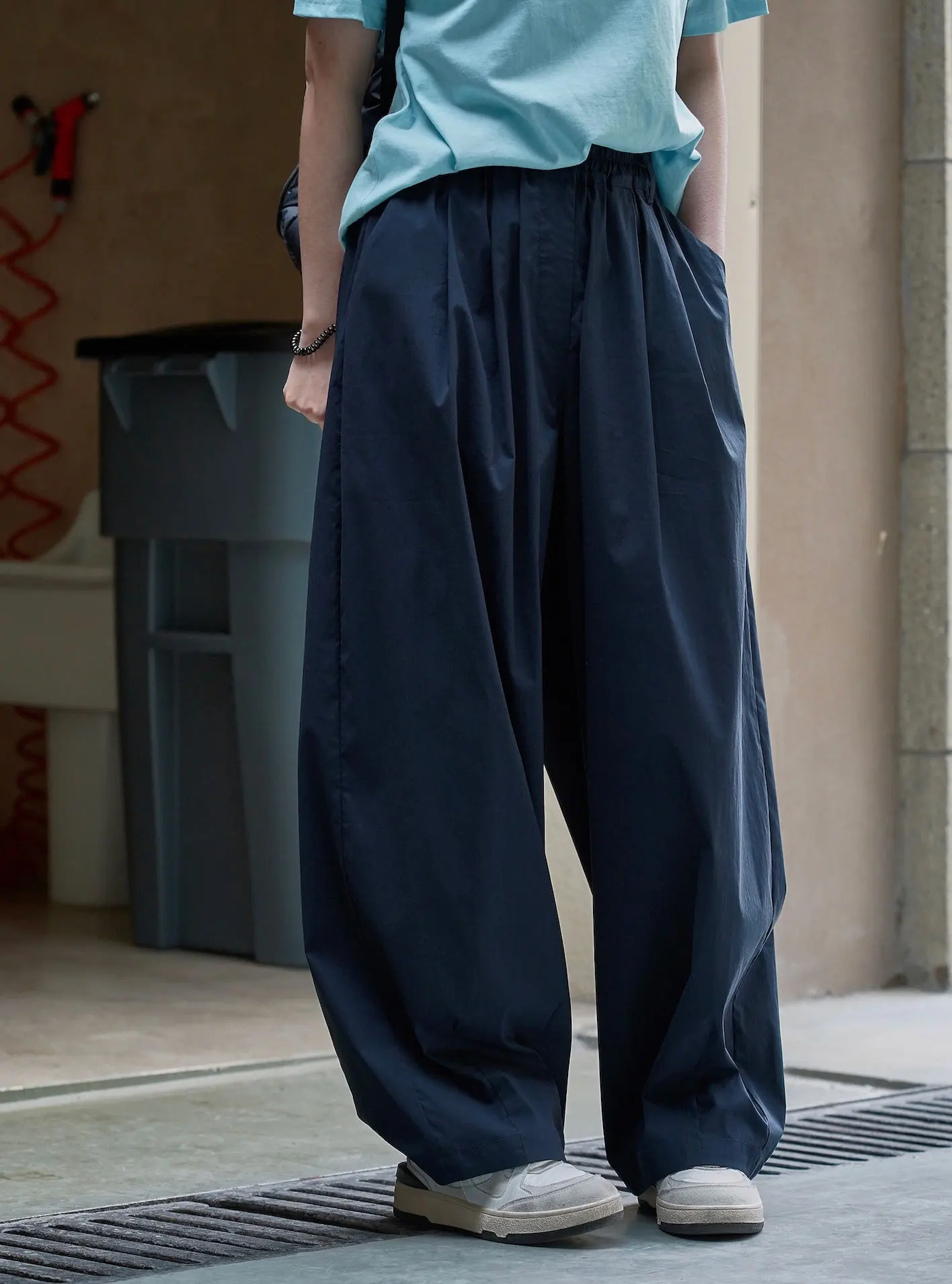 Spring and Summer Women's Casual Solid High Waist Loose Wide Leg Pants