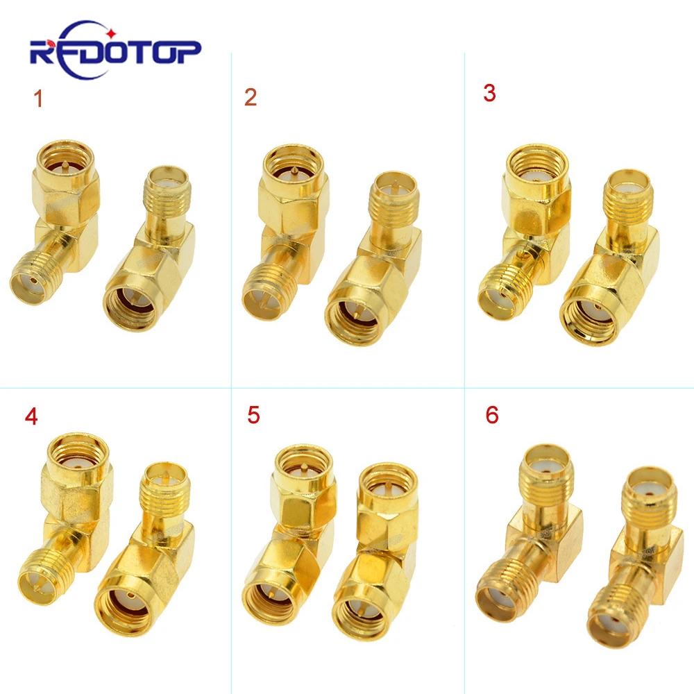 

2 PCS/Lot SMA Male to Female Adapte Connector 90 Degree Right Angle for WIFI Antenna / FPV RF Connector