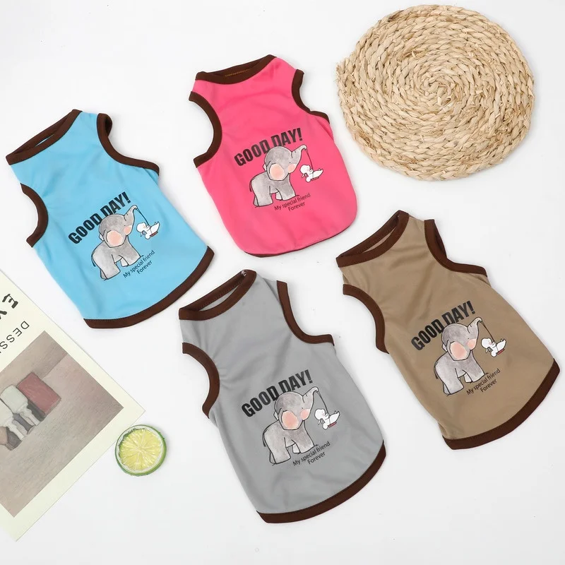 

Summer Vest Cartoon T-shirt Comfortable Breathable Pet Clothes Dog Sweatshirt Shirt