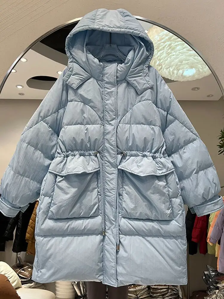 Women Long Down Jacket New Casual Style White Duck Down Jackets Autumn Winter Coats And Parkas Female Outwear