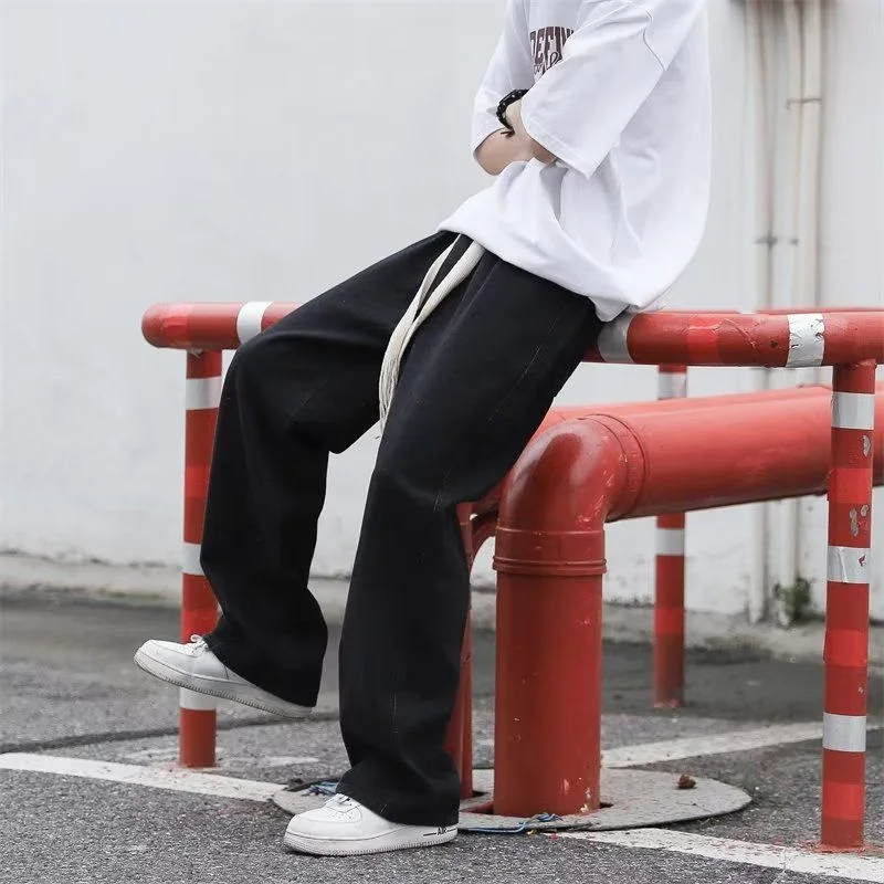 Blue Black  Baggy Jeans Men's Fashion Casual Wide Leg Jeans Men Japanese Streetwear Hip Hop Loose Straight Denim Trousers Men