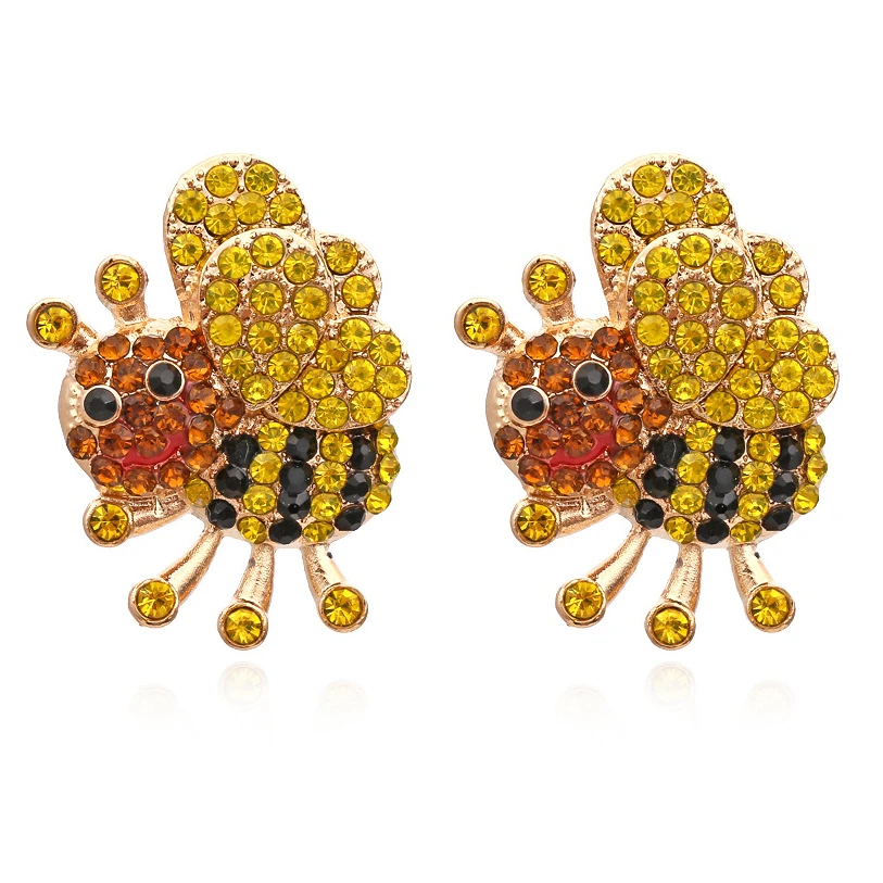 

Lovely Retro Rhinestone Bee Insect Earrings for Woman