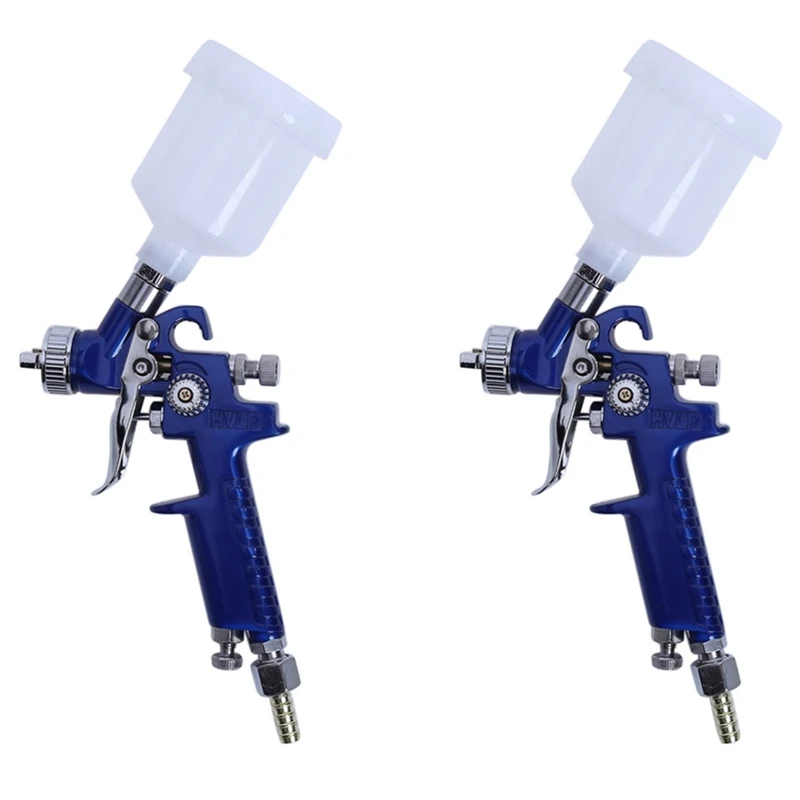 

2X 0.8MM Nozzle H-2000 Professional HVLP Spray Gun Mini Air Paint Spray Guns Airbrush For Painting Car Aerograph