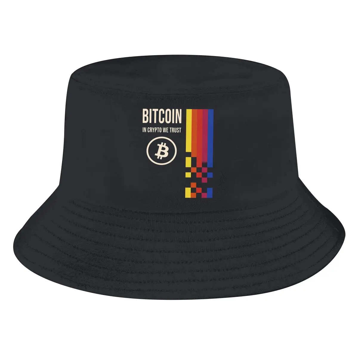 

Bitcoin Crypto Bucket Hat Retro IN CRYPTO WE TRUST Men's Women's Fisherman Cap Hip Hop Beach Sun Fishing Hats
