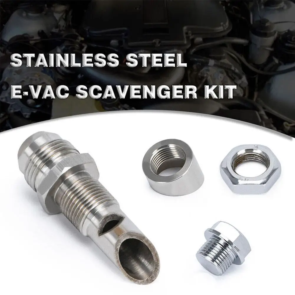

Stainless Steel Exhaust Vacuum Kit Catch Can Vent E-VAC Scavenger Kit Includes T304 SS E-VAC Fitting