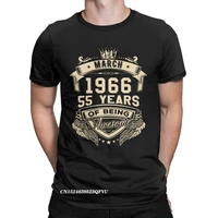 mens tee shirt born in march 1966 55 years of being awesome limited pure cotton tops t shirts crew neck tee shirt clothes idea