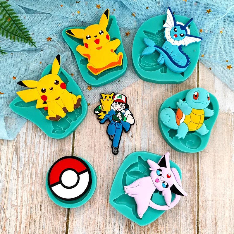 

Cartoon Pokémon Mold Pikachu Fondant Cake Chocolate Biscuit Baking Silicone Mold DIY Mold Parent-child Interactive Props Gift