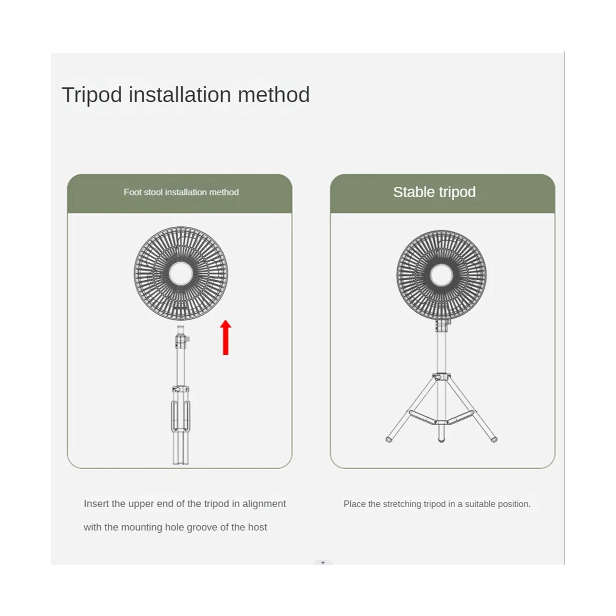 

Portable Outdoor Camping Fan Multifunction Ceiling Fan USB Chargeable Desk Tripod Stand Air Cooling Fan with Night Light