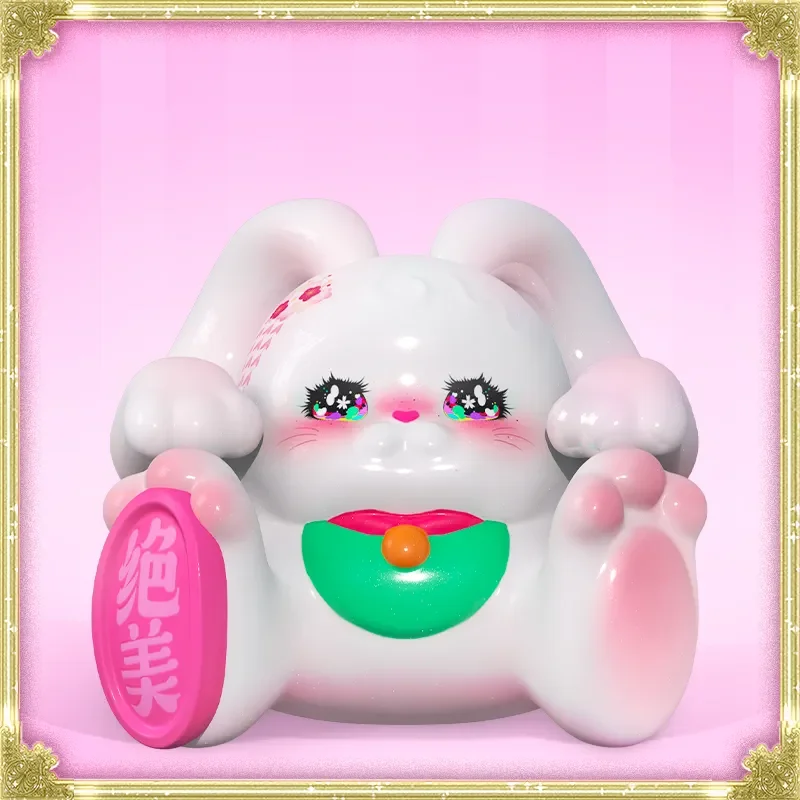 

Оригинальная оригинальная мягкая конфета с твердым сердечником 2 на удачу, кукла ручной работы, милый мультяшный кролик, трендовая игрушка, декоративная модель, коллекция смолы