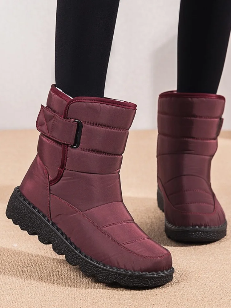 

2022 Warm Plush Cotton Shoes Size 43 Snow Boots Women's High Tube Waterproof Women's Boots Non-slip Winter Boots Botas De Mujer