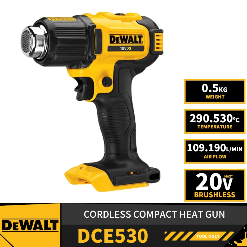 DEWALT DCE530 Cordless Heat Gun Heat Shrink Wrapping Lithium Battery Tools 20V Air Gun Tool Only