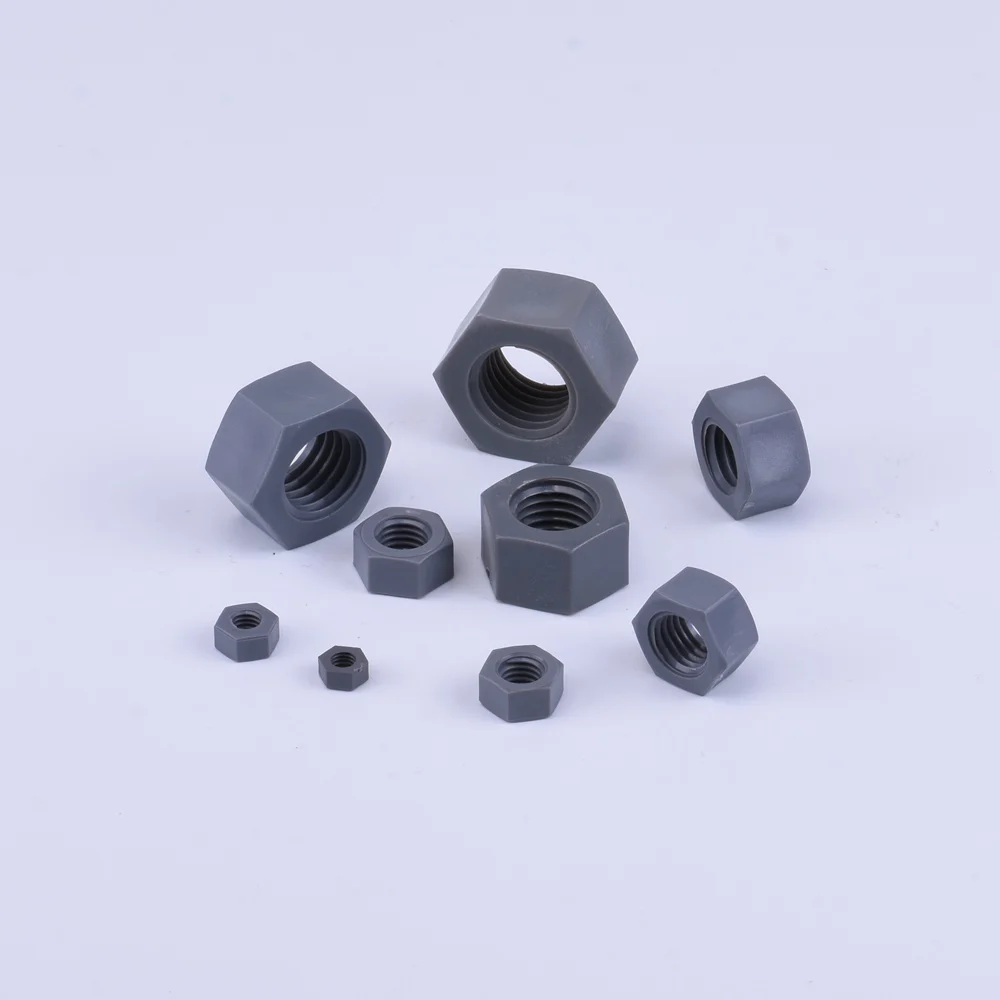 

1PCS/10PCS M5 M6 M8 M10 M12 M14 M16 M18 M20 PVC grey Polyvinyl chloride Nuts Hexagon nut DIN934