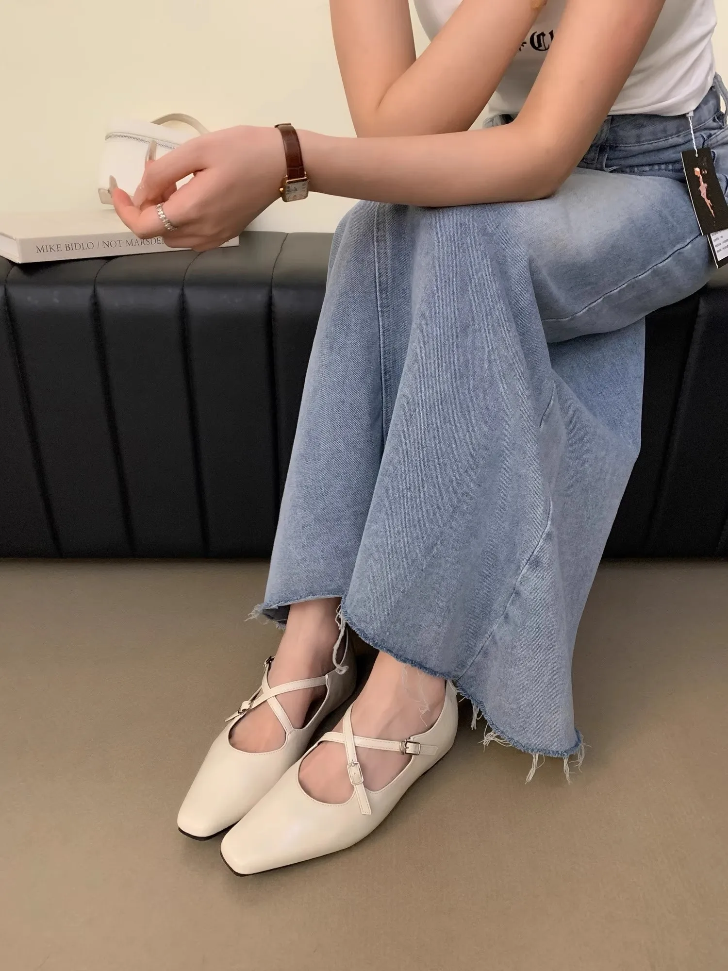 Женские туфли с квадратным носком в стиле ретро